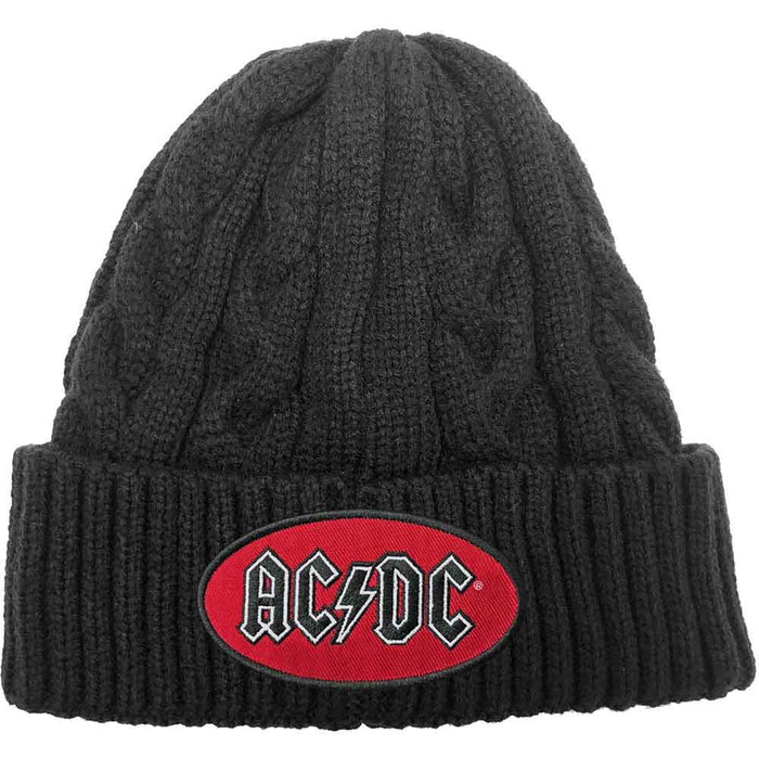 AC/DC Oval Logo Black Beanie Hat