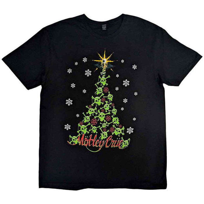 Motley Crue Christmas Crue Black Medium T-Shirt