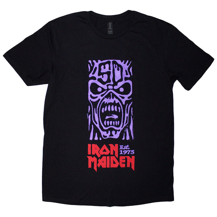 Iron Maiden Est. 1975 Stamp Logo Black Small T-Shirt