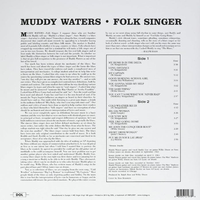 Muddy Waters Folk Singer Vinyl LP 2013