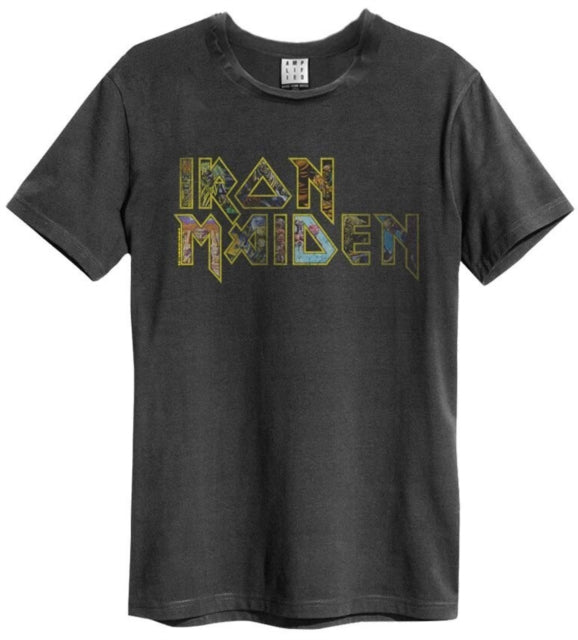 Iron Maiden Eddie Logo Amplified Charcoal Large T-Shirt