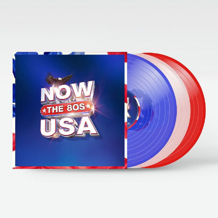 NOW That's What I Call USA: The 80s Vinyl LP Red, Blue and White Colour 2023