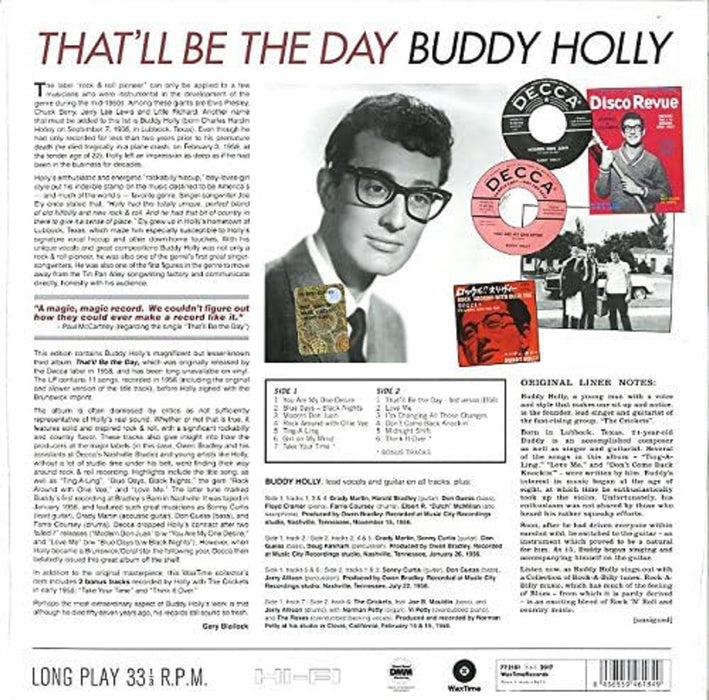 Buddy Holly That'll Be The Day Vinyl LP 2023