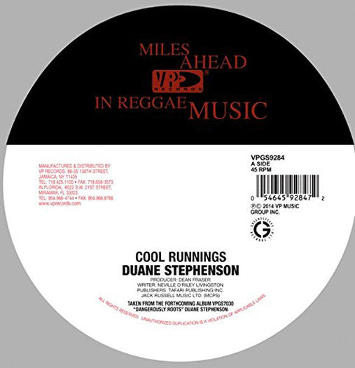 Duane Stephenson Cool Runnings 7" Vinyl Single 2014 NEW
