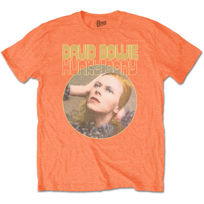 David Bowie Hunky Dory Portrait Orange Large Unisex T-Shirt