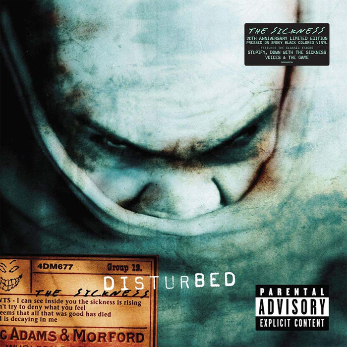 Disturbed - The Sickness Vinyl LP 20th Ann Ltd Smokey Black 2020