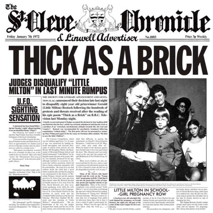 Jethro Tull Thick As A Brick Vinyl LP Half-Speed Master In Newspaper Packaging 2022