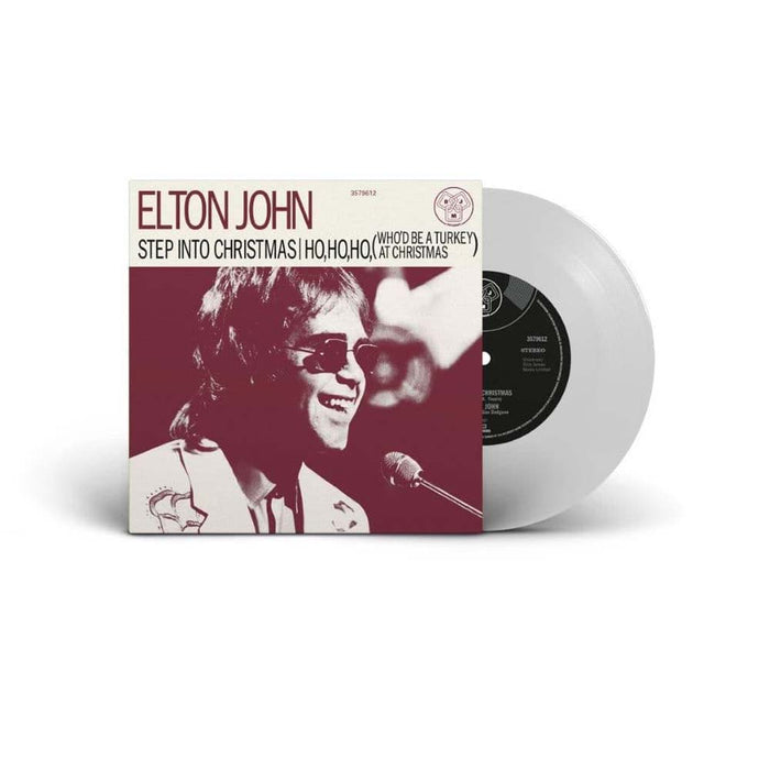 Elton John Step Into Christmas 12" Vinyl Single White Colour 2022