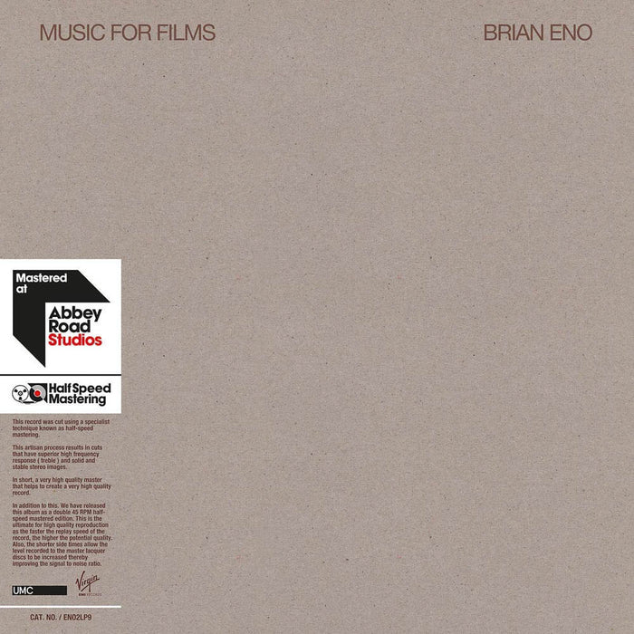Brian Eno Music for Films Half Speed Master Vinyl LP 2018