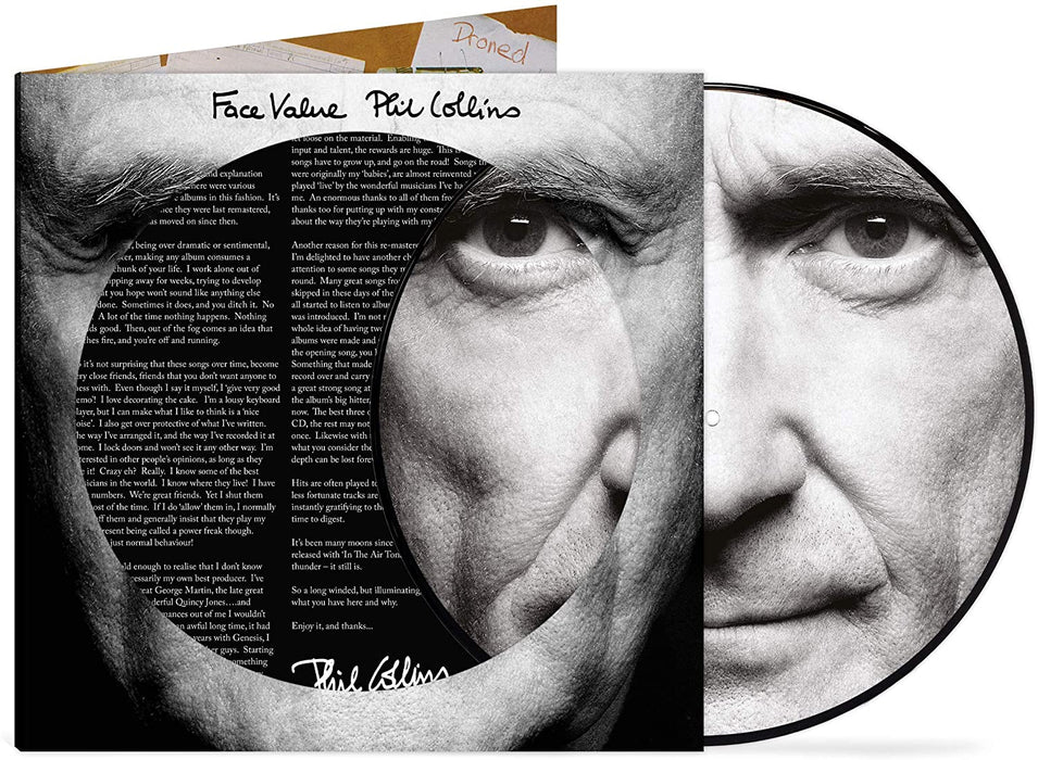 Phil Collins Face Value Picture Disc Vinyl LP 2021