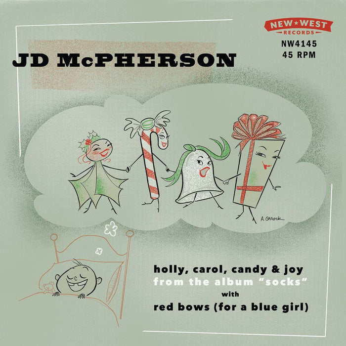 JD McPherson Holly, Carol, Candy & Joy Vinyl 7" Single Snow Globe Colour 2019