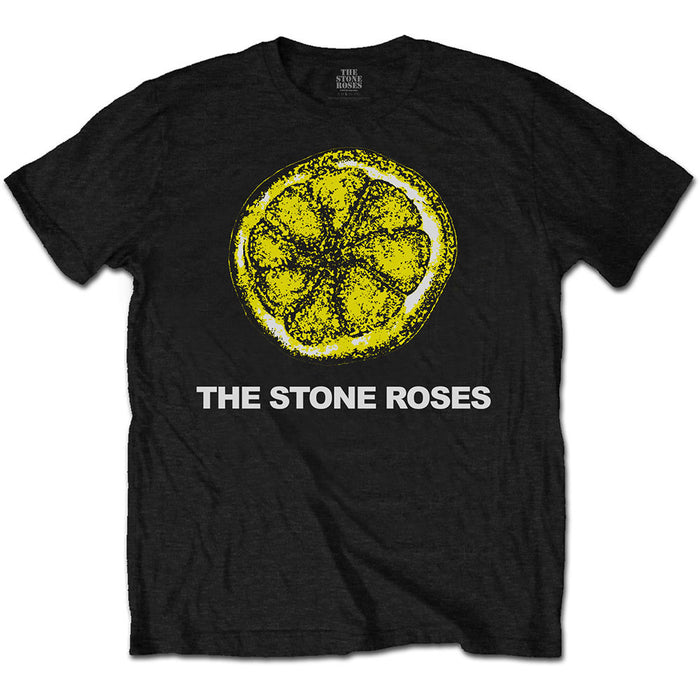 The Stone Roses Lemon & Logo Black Large Unisex T-Shirt