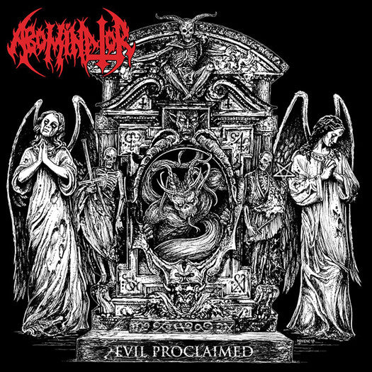 ABOMINATOR EVIL PROCLAIMED LP VINYL NEW 33RPM RED VINYL BLACK SPLATTER