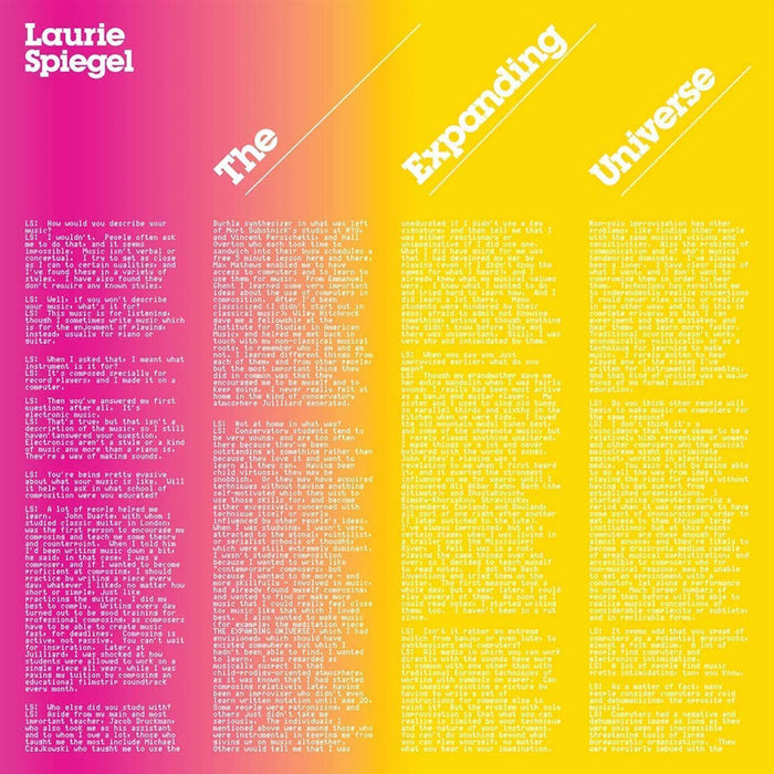 Laurie Spiegel The Expanding Universe Triple Vinyl LP New 2018