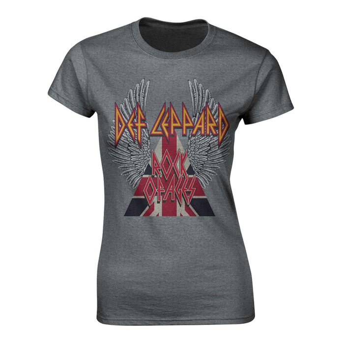 DEF LEPPARD Rock Of Ages WOMENS Grey X-Large T-Shirt NEW