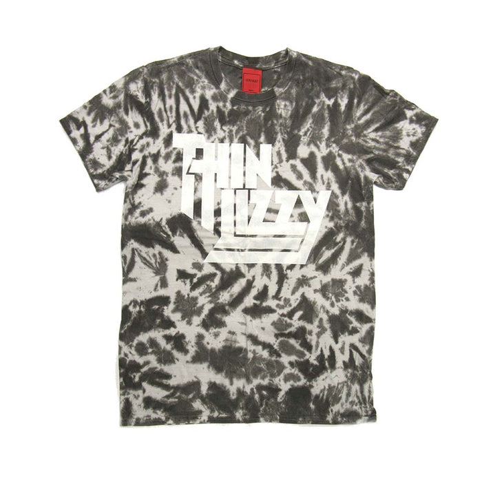 THIN LIZZY Logo MENS Grey Tie Dye LARGE T-Shirt NEU