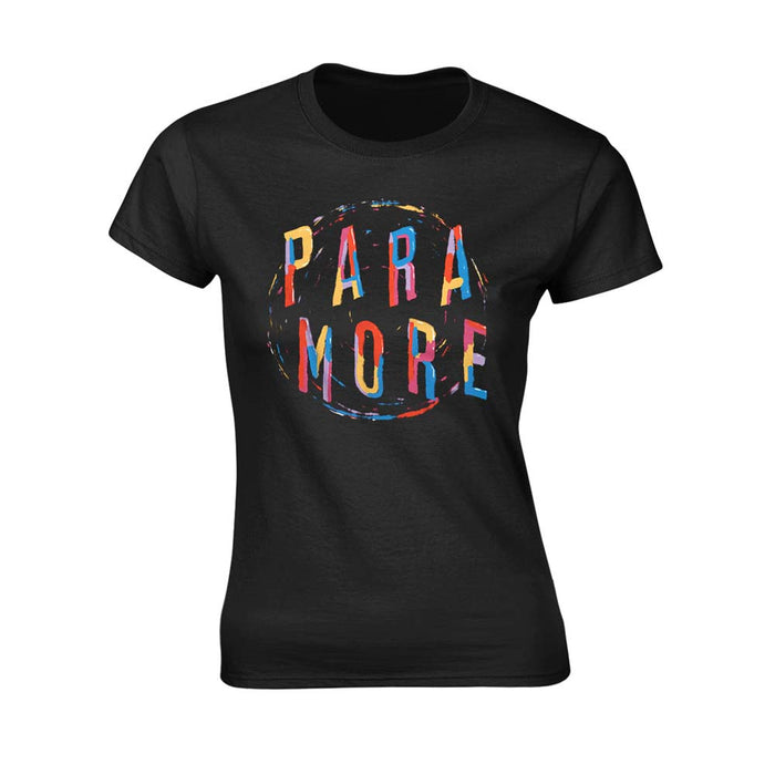 PARAMORE Painting Spiral WOMENS Black LARGE T-Shirt NEW