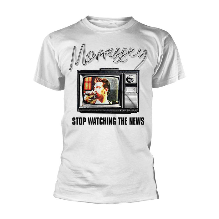 MORRISSEY Stop Watching The News MENS White XXL T-Shirt NEW