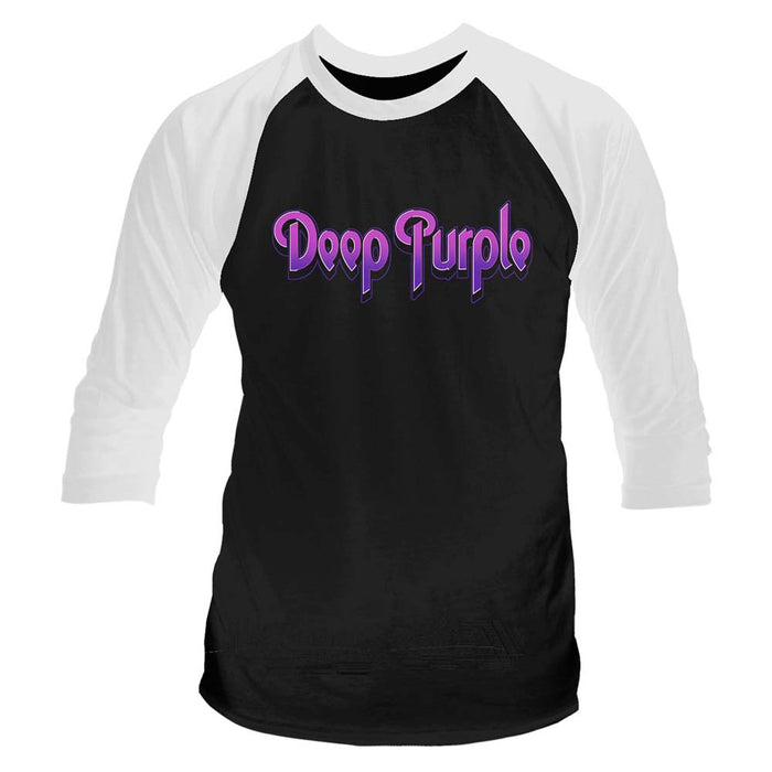 DEEP PURPLE Logo MENS Black MEDIUM Baseball Shirt NEW