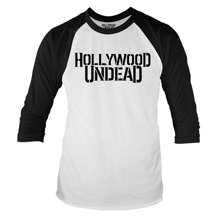 HOLLYWOOD UNDEAD Logo MENS White MEDIUM Baseball T-Shirt NEW