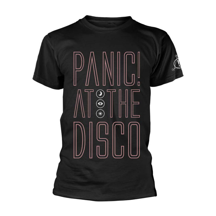 PANIC! AT THE DISCO Outline Name MENS Black LARGE T-Shirt NEW