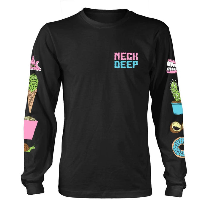 NECK DEEP In Bloom MENS Black LARGE Long Sleeved T-Shirt NEW