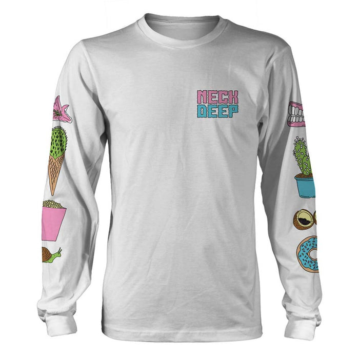 NECK DEEP In Bloom MENS White LARGE Long Sleeved T-Shirt NEW