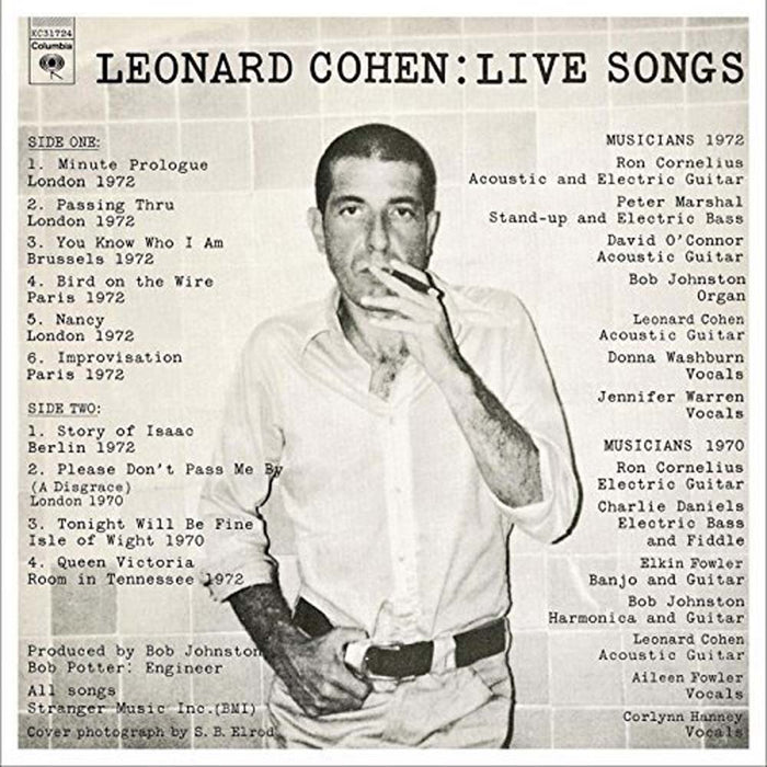 Leonard Cohen Live Songs Vinyl LP 2017