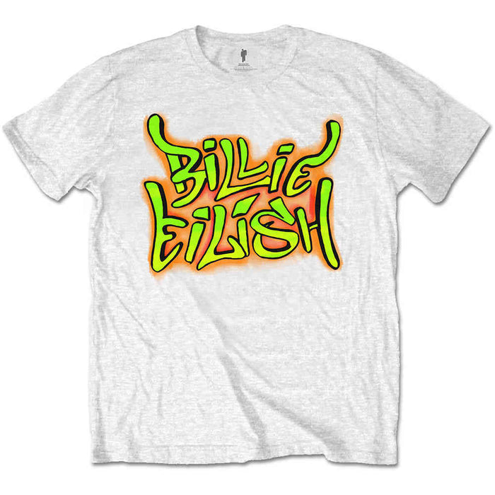 Billie Eilish Graffiti Logo White Large Unisex T-Shirt