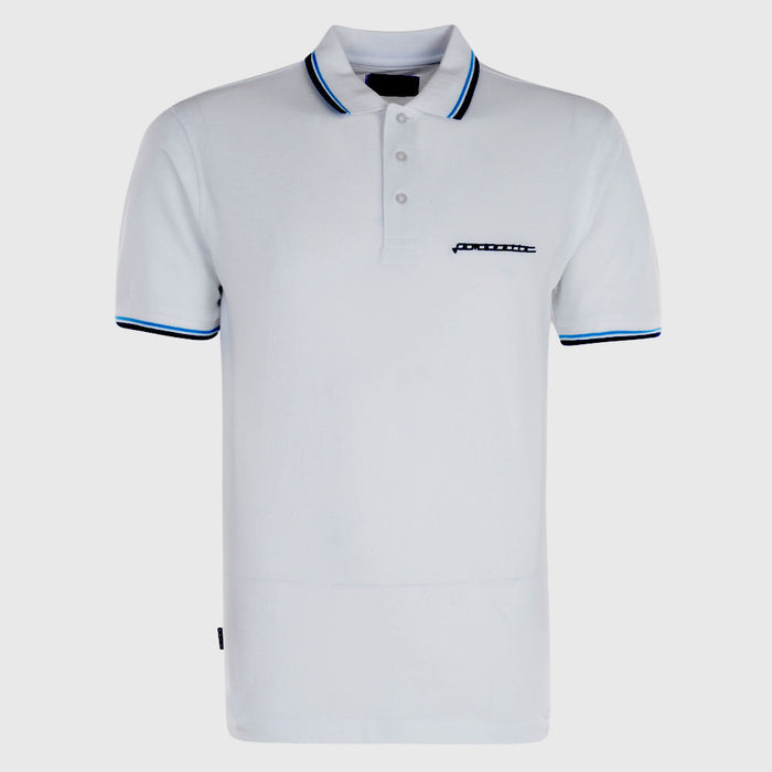 LAMBRETTA Heritage Polo MENS White Blue SIZE LARGE NEW