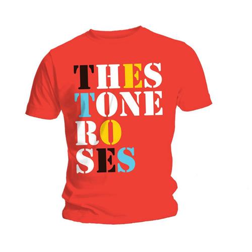 STONE ROSES FONT LOGO RED T-SHIRT XXL MENS NEW OFFICIAL