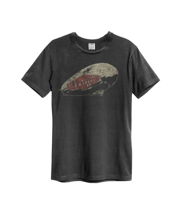 Led Zeppelin Retro Blimp Amplified Charcoal Small Unisex T-Shirt