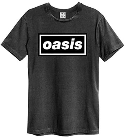 Oasis Logo Amplified Charcoal Large Unisex T-Shirt