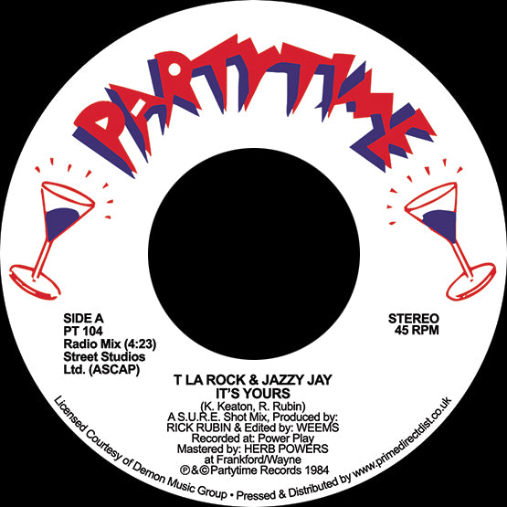 T La Rock & Jazzy Jay It's Yours Vinyl 7" Single Picture Sleeve RSD 2020