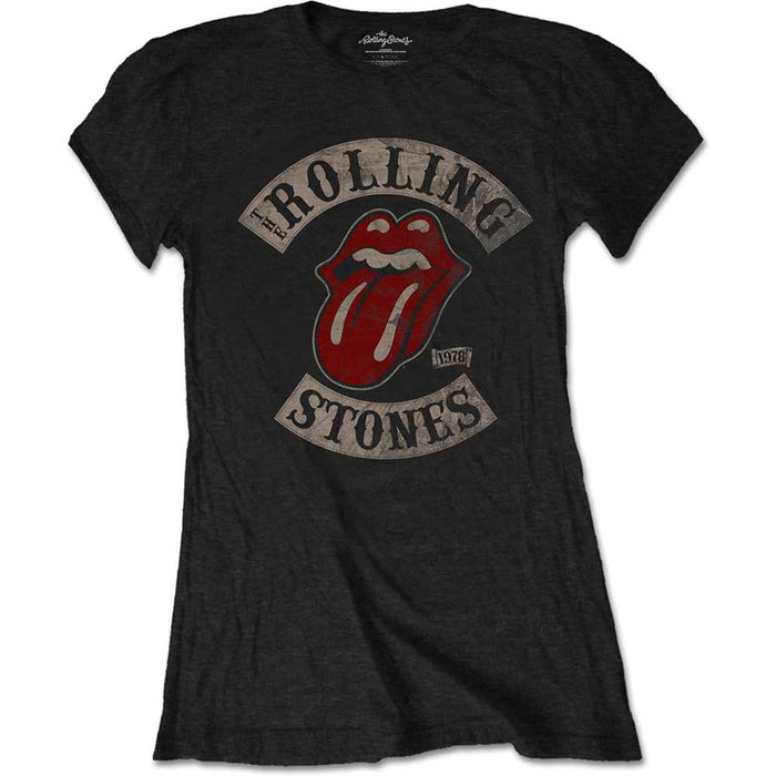 Rolling Stones Tour 1978 Black XL Ladies T-Shirt