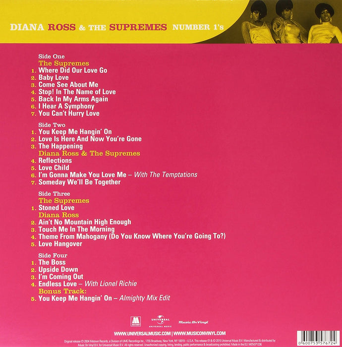 Diana Ross & The Supremes No. 1s Vinyl LP 2015