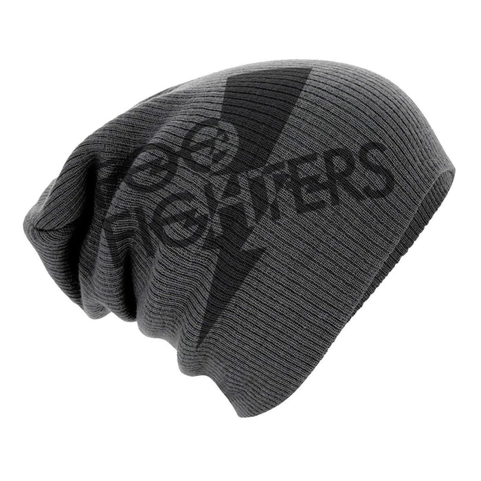 FOO FIGHTERS Logo Slouch BEANIE HAT Grey/Black NEW Official