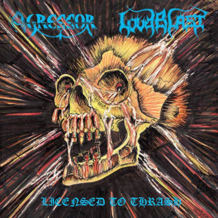 Agressor & Loudblast Licensed to Thrash Transparent Blue Vinyl LP 2019