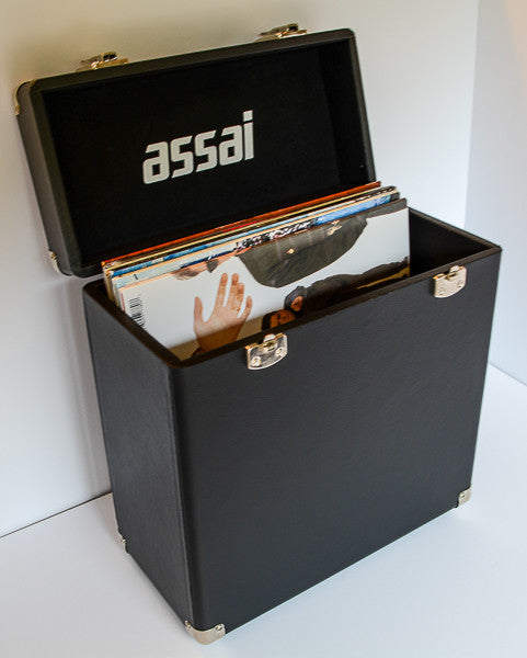 ASSAI VINYL LP RECORD BLACK STORAGE CARRY CASE BOX WITH HANDLE 25 / 40 ...