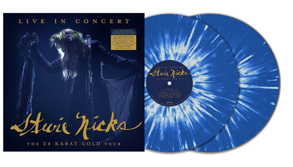 Stevie Nicks Live In Concert The 24 Karat Gold Tour Vinyl LP National Album Day Blue & White Splatter Colour 2021