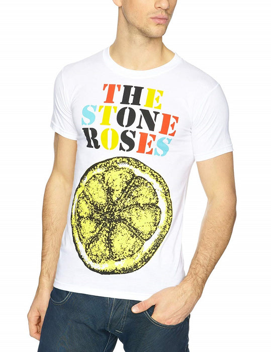 Stone Roses Logo Lemon Multicolour White Medium Unisex T-Shirt