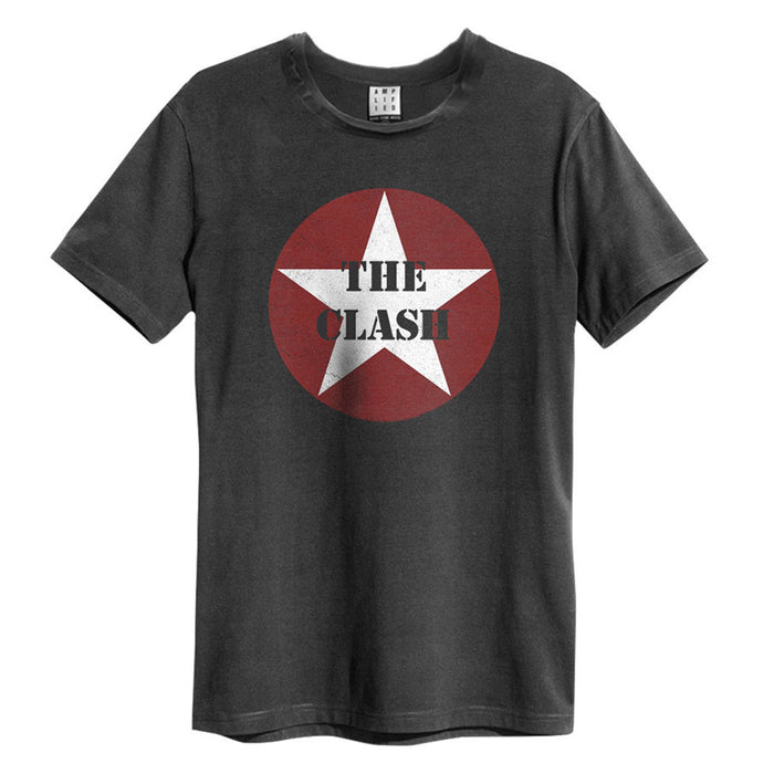 The Clash Star Logo Amplified Vintage Charcoal X-Large Unisex T-Shirt