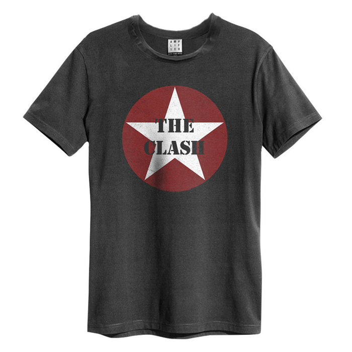 The Clash Star Logo Amplified Vintage Charcoal Small Unisex T-Shirt