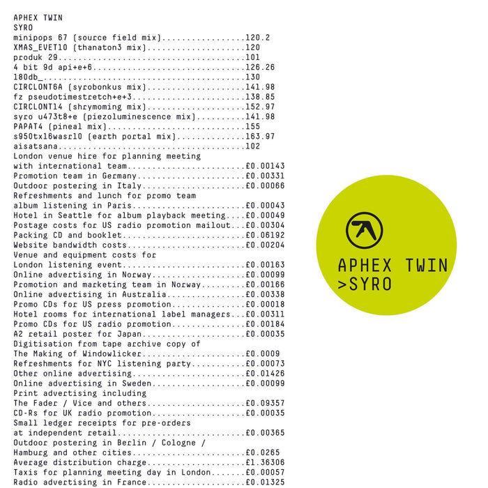 Aphex Twin Syro Vinyl LP 2014