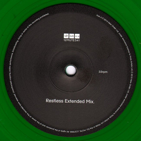 New Order - Restless 12" Vinyl Single Green Colour 2015