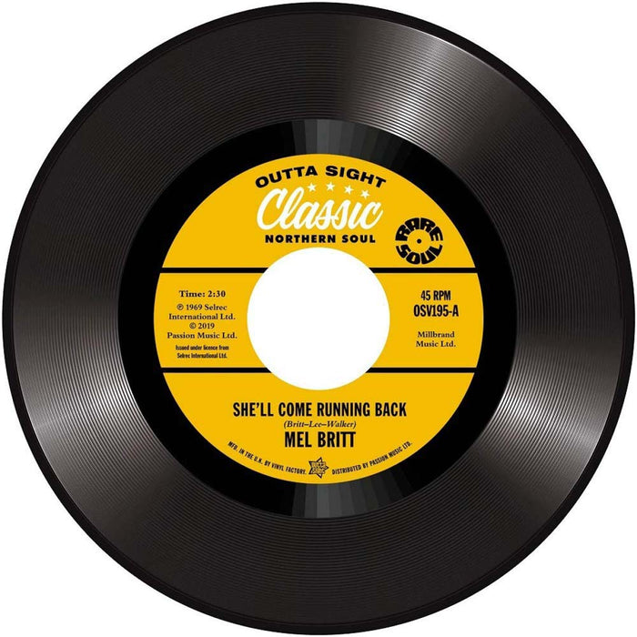 Mel Britt She'll Come Running Back 7" Vinyl Single New 2019