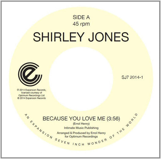 JONES SHIRLEY BECAUSE YOU LOVE ME VINYL SINGLE NEW 45RPM