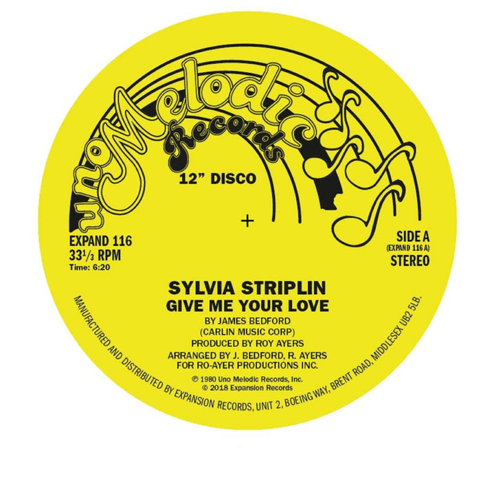 Sylvia Striplin Give Me Your Love 12" Vinyl Single 2018