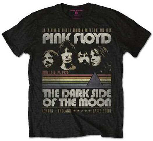 PINK FLOYD VINTAGE STRIPES MENS BLACK T-SHIRT SMALL NEW OFFICIAL