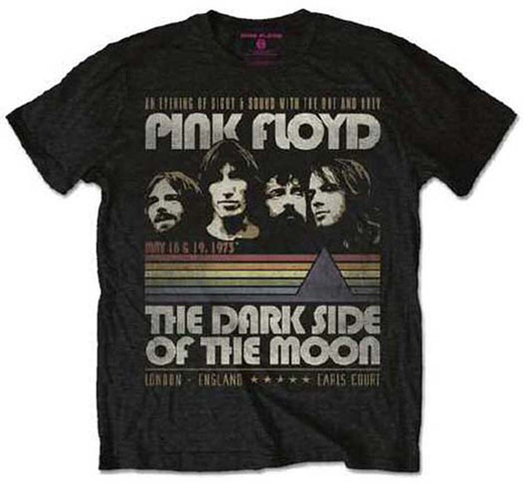 PINK FLOYD VINTAGE STRIPES MENS BLACK T-SHIRT MEDIUM NEW OFFICIAL